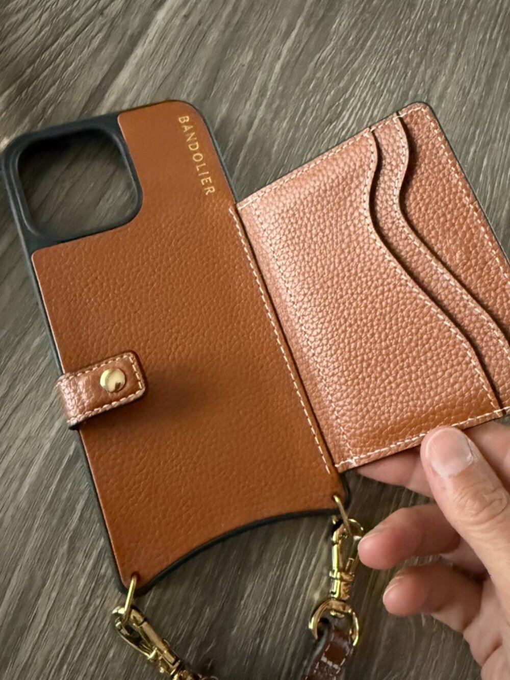Bandolier Casey MagSafe Charging Crossbody iPhone 14 Pro Max Case Sienna Gold - Picture 4 of 6